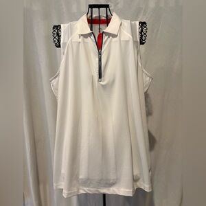 EP Pro White Sleeveless Polo Top 1X
